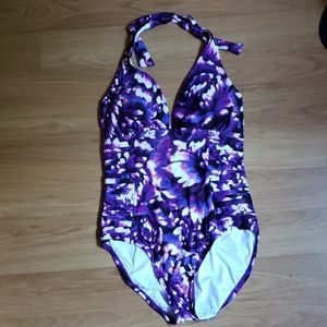 Calvin Klein Starburst Halter Top Swimsuit NWT